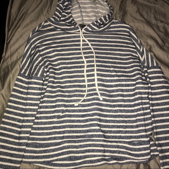 blue white striped hoodie